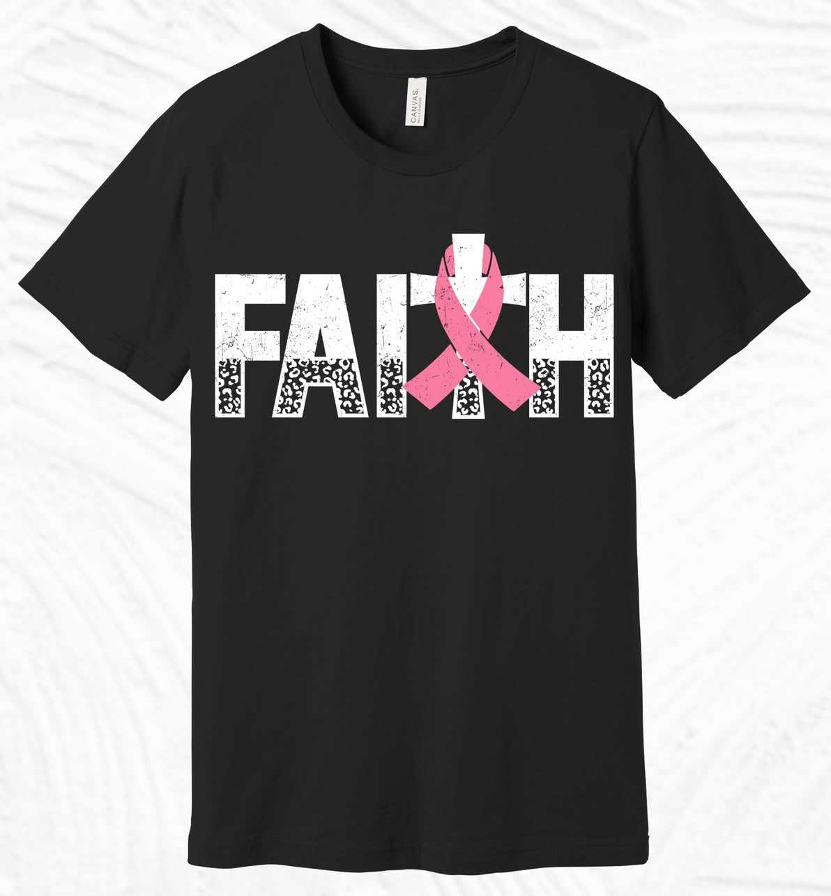 Faith Leopard Print Tee – Breast Cancer Awareness Edition
