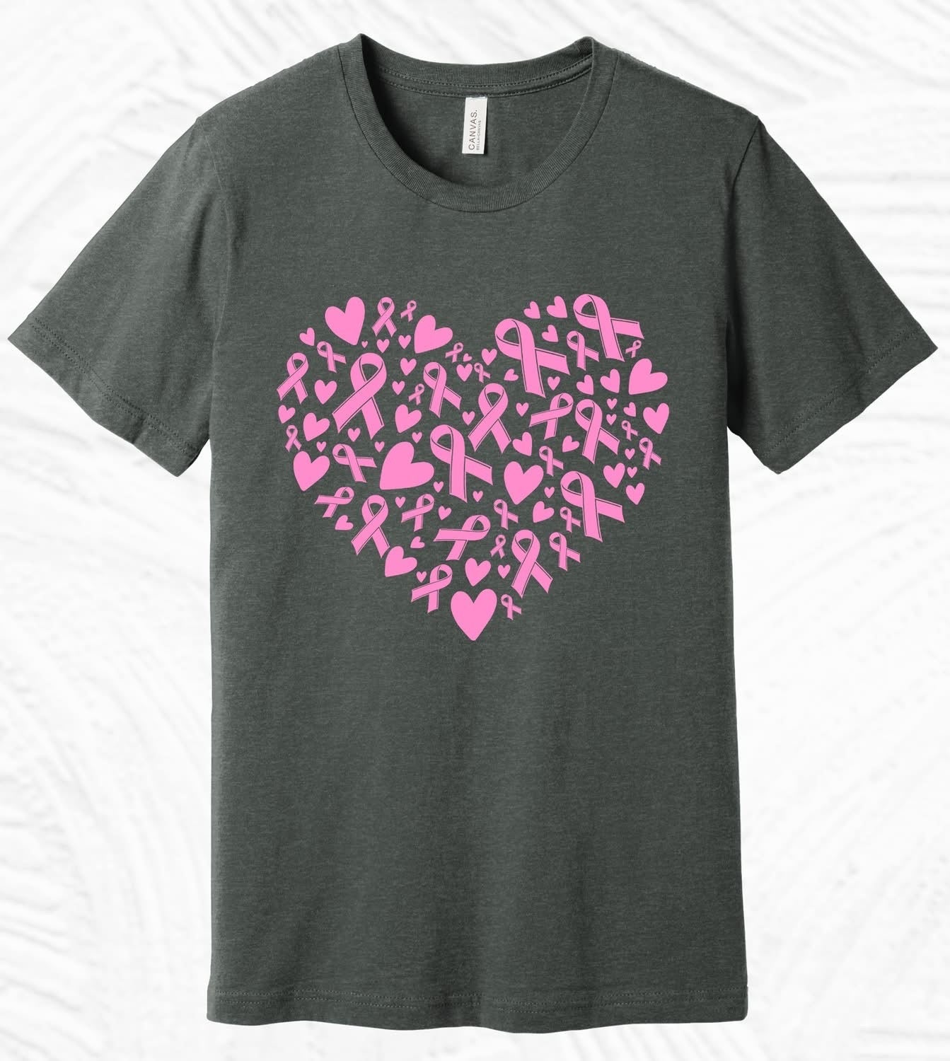 Breast Cancer Awareness Shirt – Pink Ribbon & Heart Design