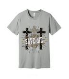 41 - He Didn't Just Save Me, He Changed Me - Christian Cross T-Shirt