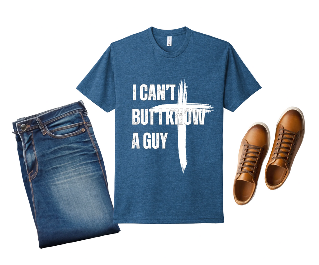 25 - I Can't But I Know A Guy - Christian Cross T-Shirt