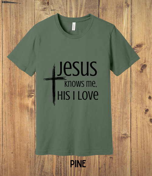 27 - Jesus Knows Me, This I Love - Christian Cross T-Shirt
