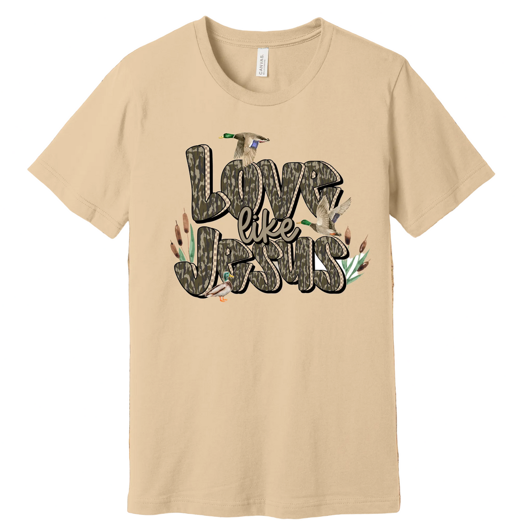 8 - Love Like Jesus Camo Christian T-Shirt