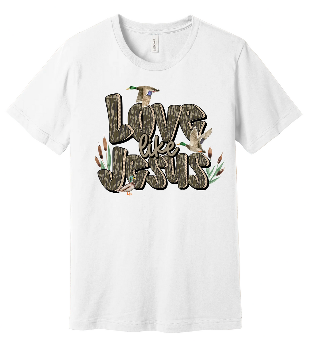 8 - Love Like Jesus Camo Christian T-Shirt