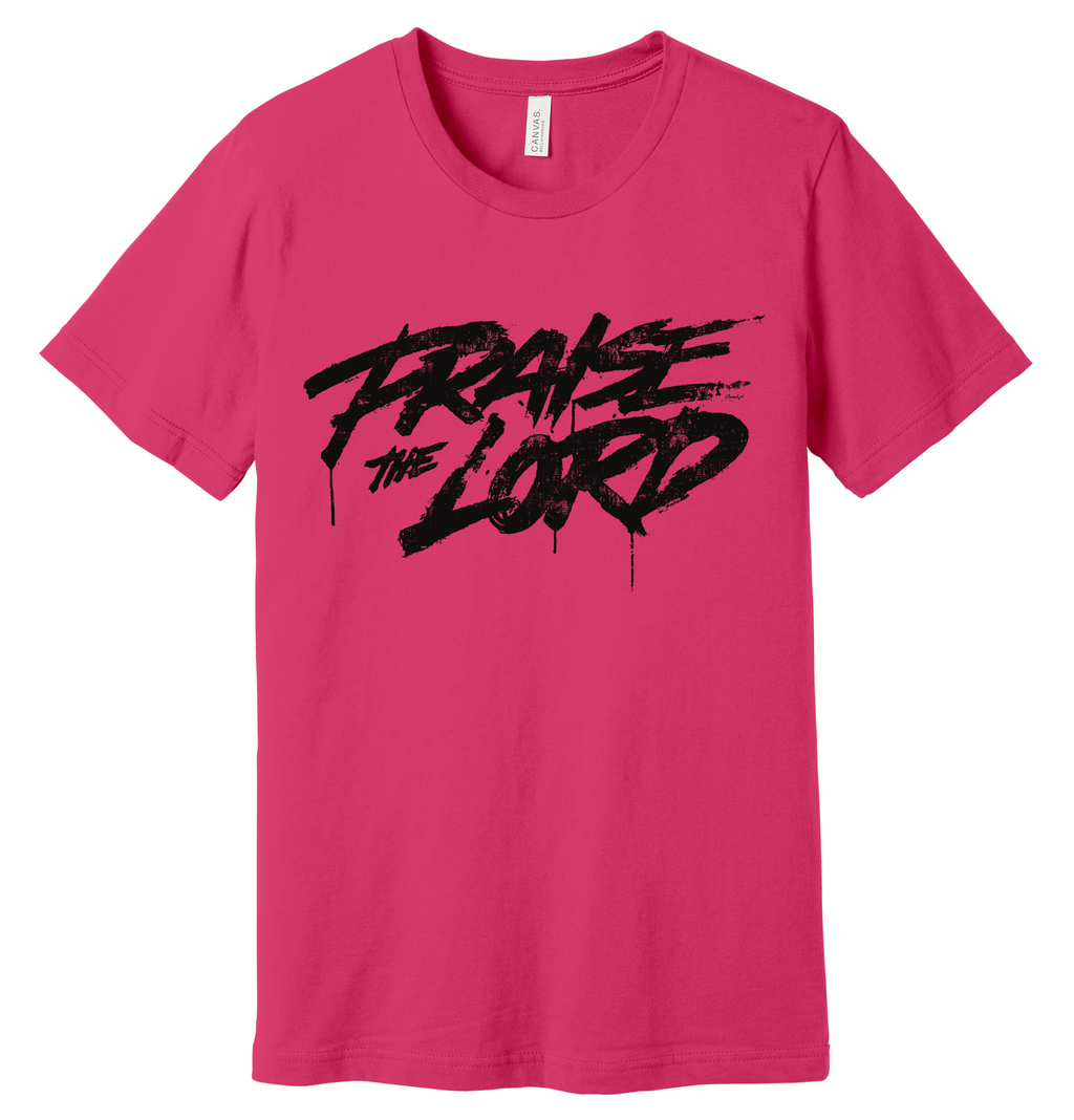 13 - Praise the Lord BLACK letters Christian T-shirt