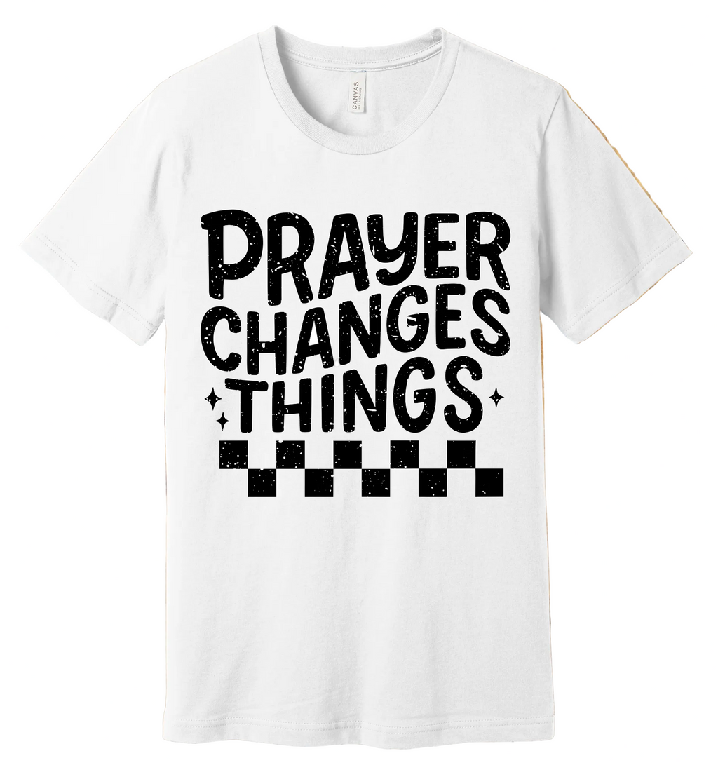 4 - Prayer Changes Things (Black) - Christian T-Shirt