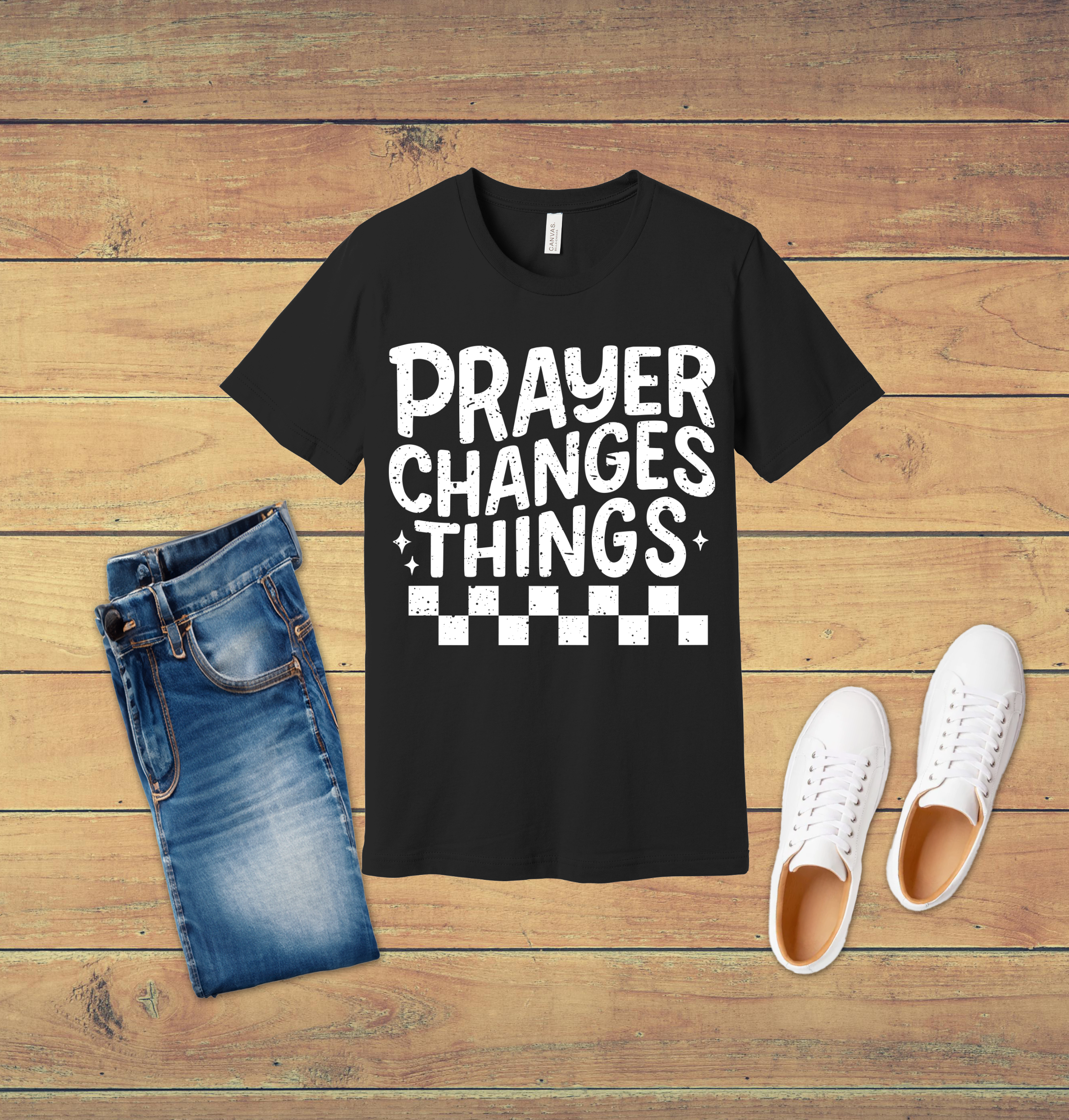 44 - Prayer Changes Things (White) Christian T-Shirt