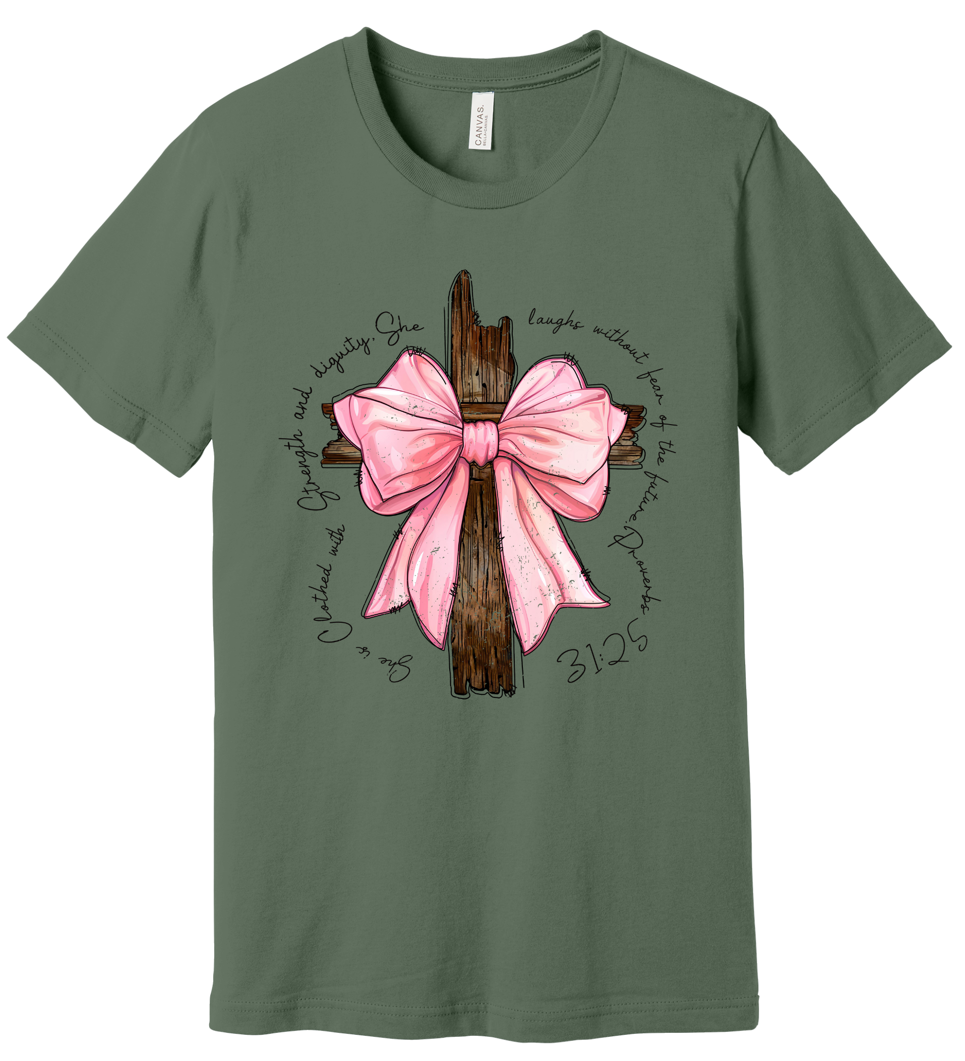 30 - Proverbs 31:25 Cross Christian T-Shirt