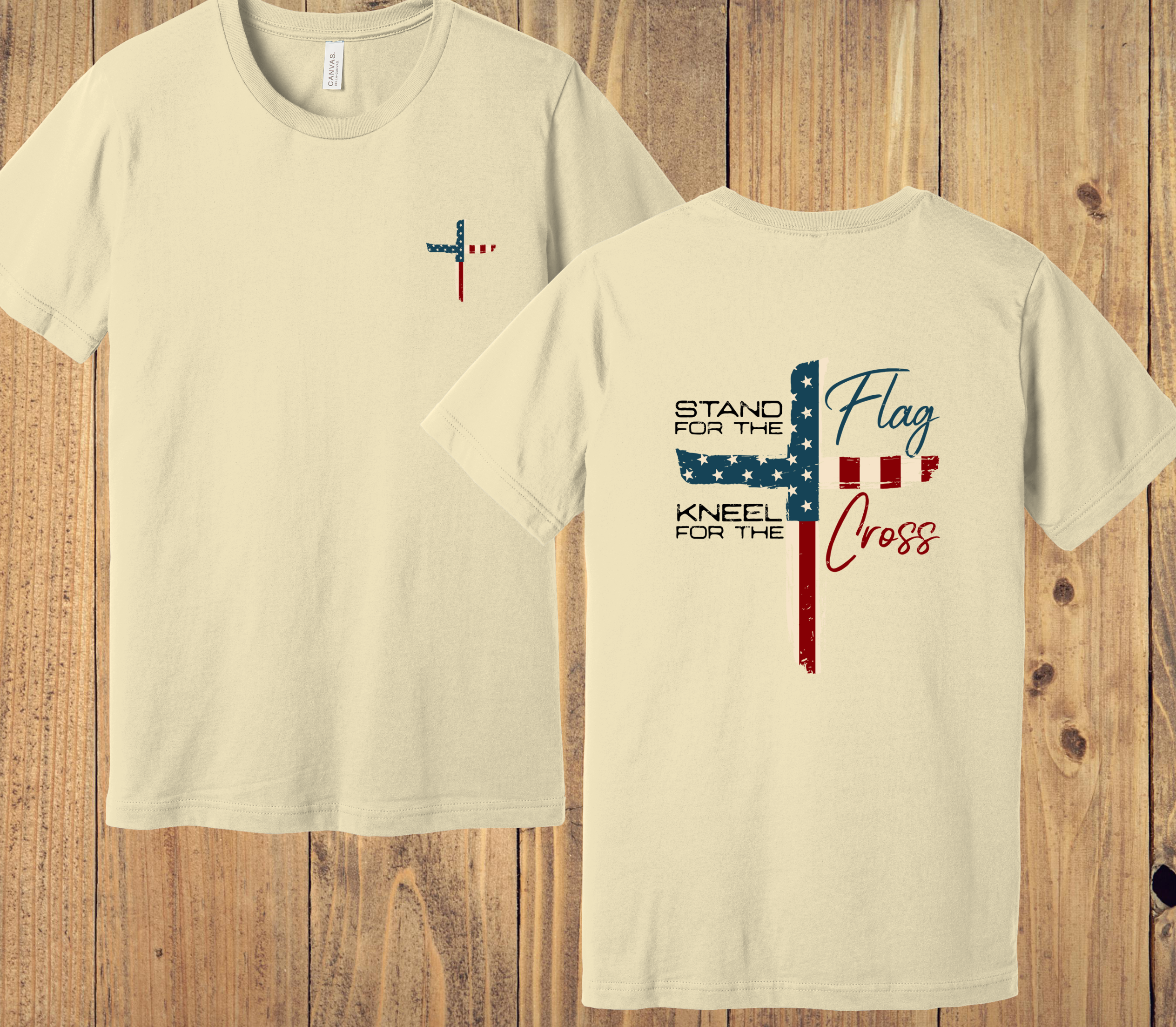 42 - Stand for the Flag, Kneel for the Cross BLACK or WHITE lettering